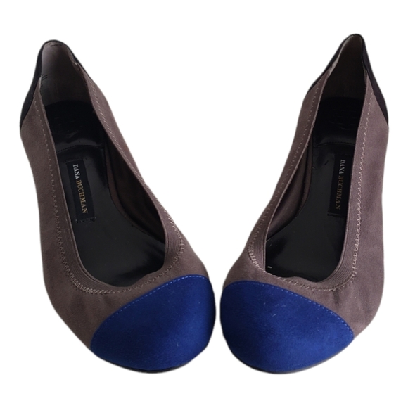 🪻BOGO🪻 DANA BUCHMAN Deelyah‎ Blue Gray Black Colorblock Pumps Size 9 M - Picture 4 of 10